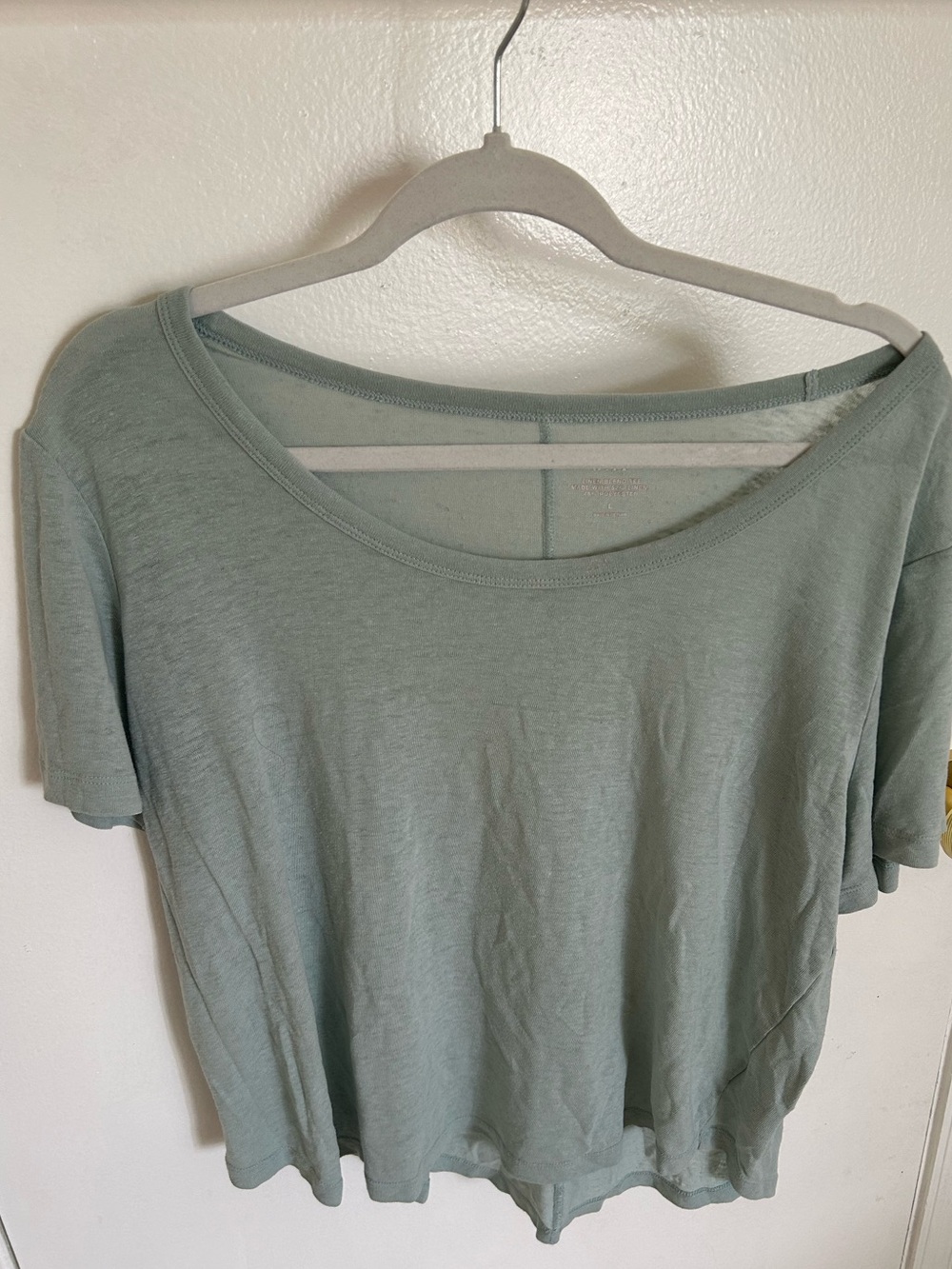 Gap Relaxed Scoop Neck Women's Top — Sage Green